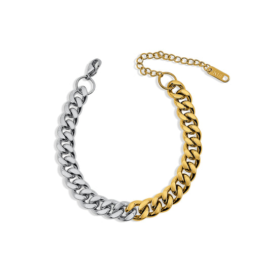 "IBIZA" MIXED METAL CUBAN LINK BRACELET