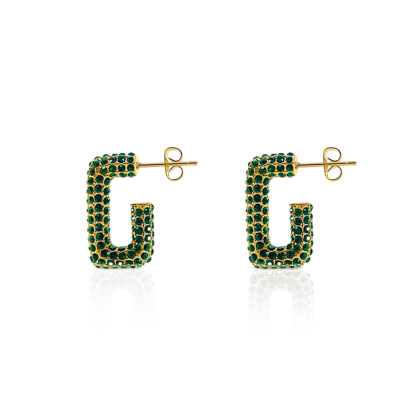 "ZEYA" CZ RECTANGULAR EARRINGS