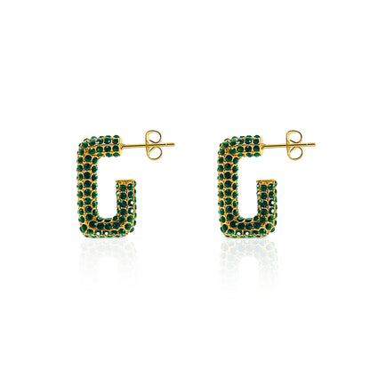 "ZEYA" CZ RECTANGULAR EARRINGS