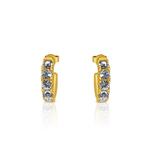 "VIENNA" CZ PAVE HOOP EARRINGS