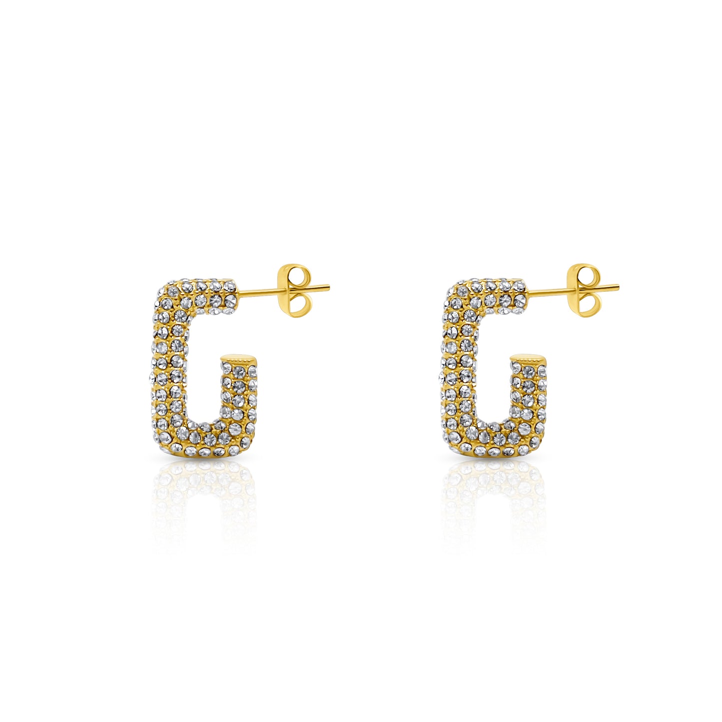 "ZEYA" CZ RECTANGULAR EARRINGS