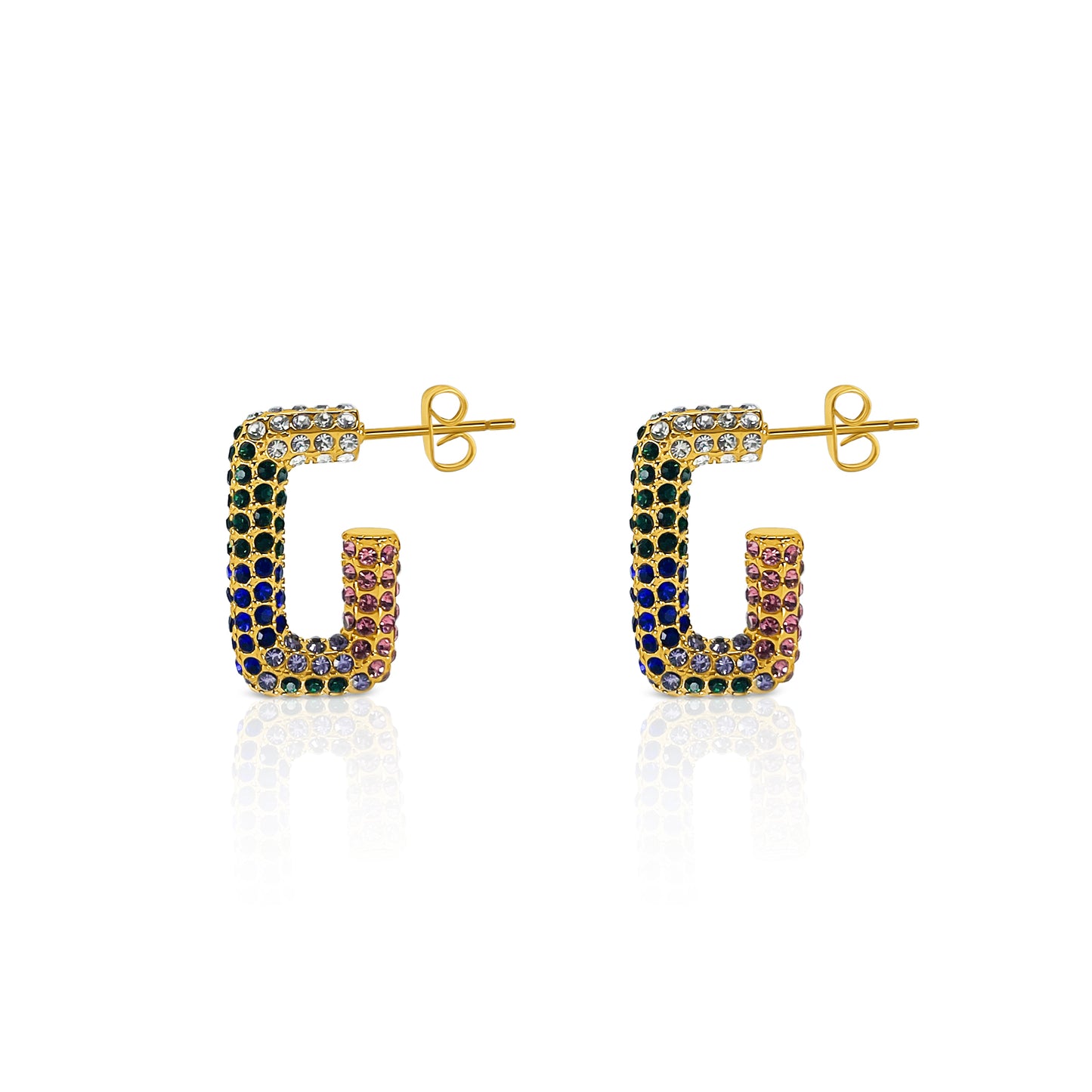 "ZEYA" CZ RECTANGULAR EARRINGS