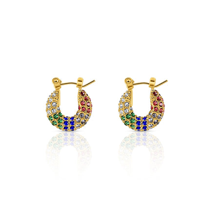 "LYON" CZ HOOP EARRINGS