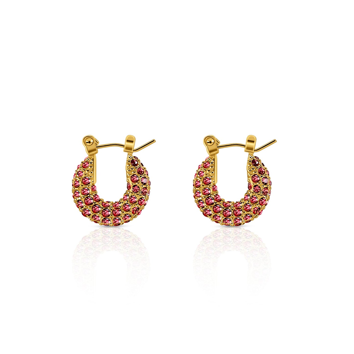 "LYON" CZ HOOP EARRINGS