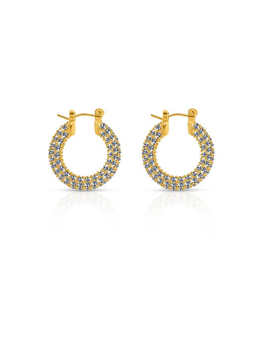 "LYON" CZ HOOP EARRINGS