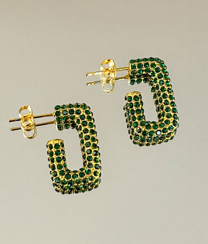 "ZEYA" CZ RECTANGULAR EARRINGS