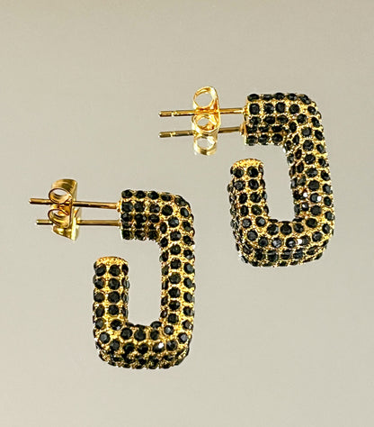 "ZEYA" CZ RECTANGULAR EARRINGS