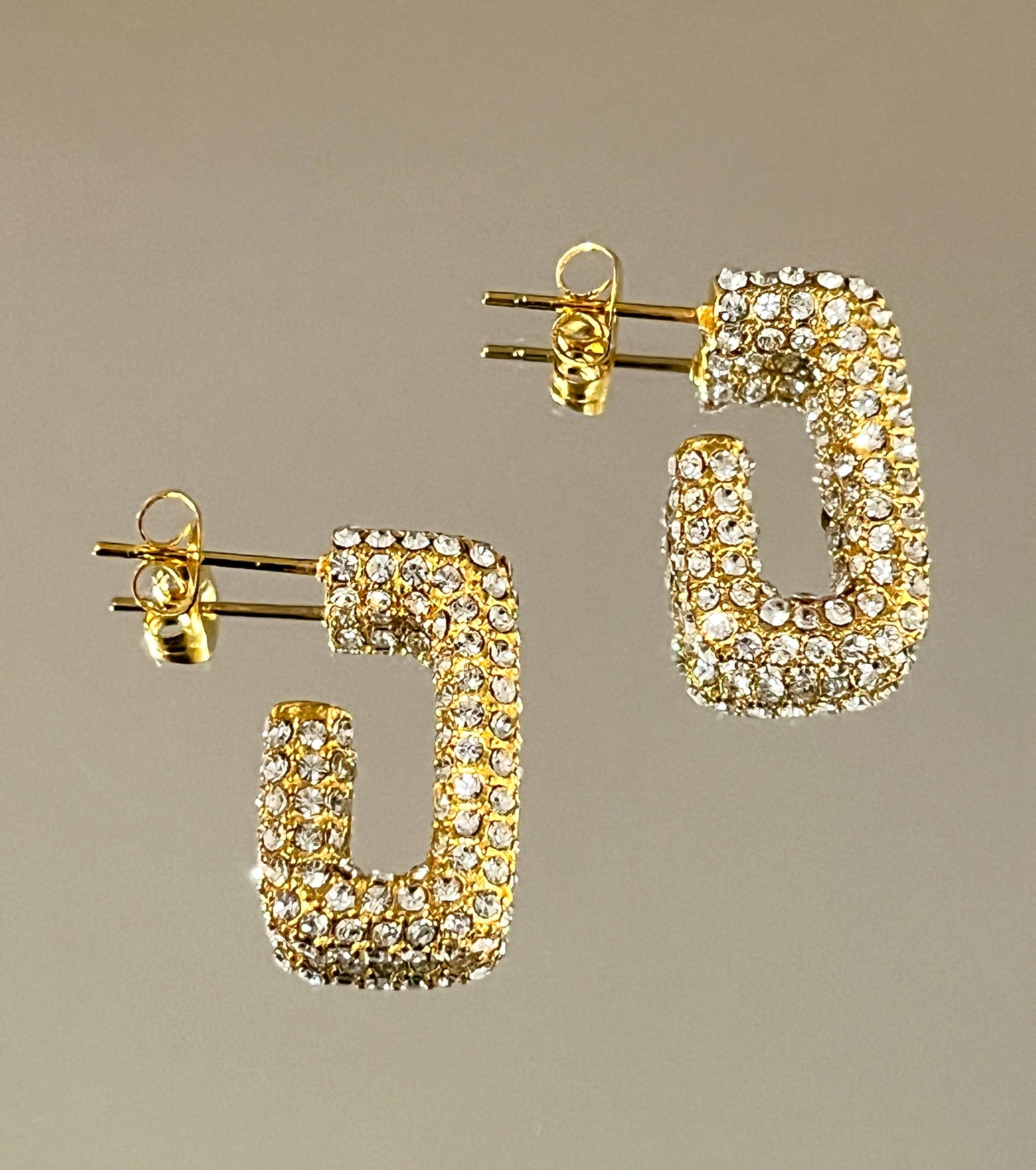 "ZEYA" CZ RECTANGULAR EARRINGS