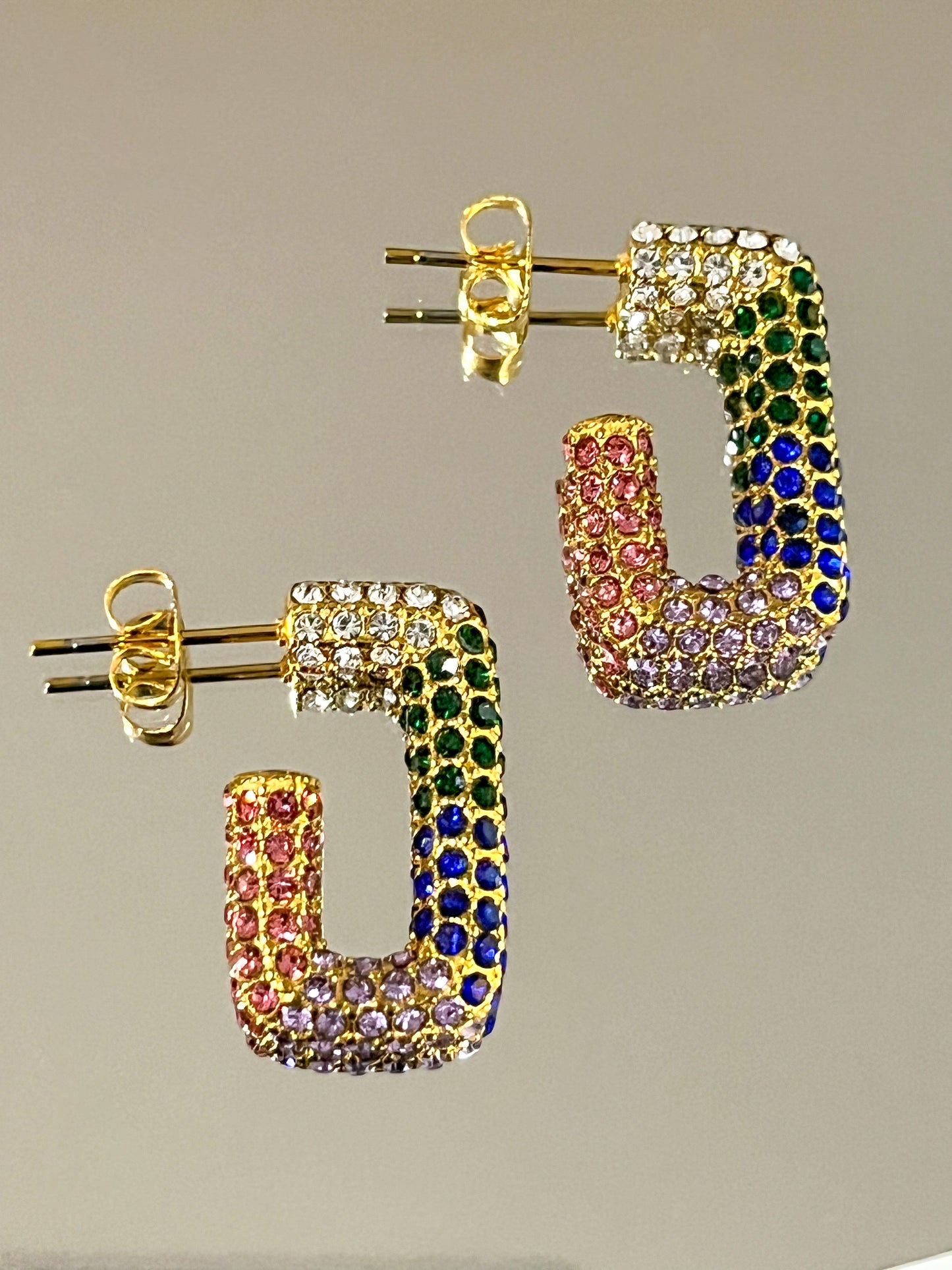 "ZEYA" CZ RECTANGULAR EARRINGS