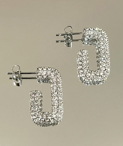 "ZEYA" CZ RECTANGULAR EARRINGS