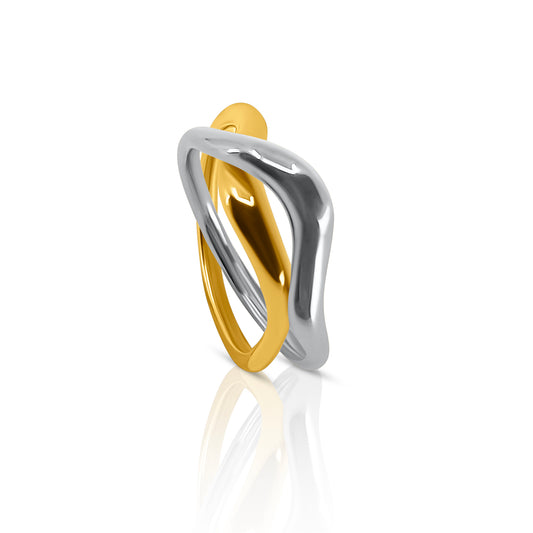 "MARINA" MIXED METAL TWISTED RING