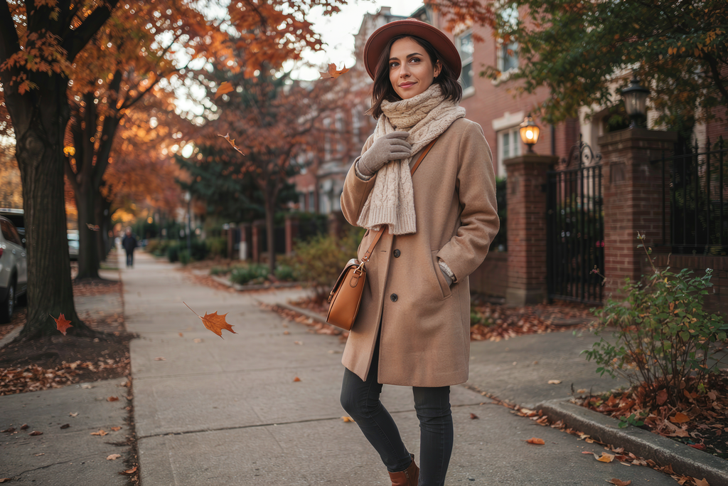 a woman wearing The Best Fall Accessories for Chronic Illness: Scarves, Bags, Hats, and Gloves