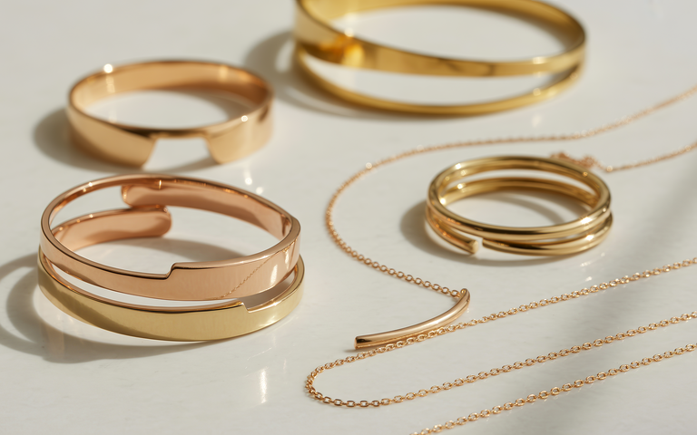 the building blocks of a curated look. Essential layering chains, sleek bands, and stackable pieces designed for everyday luxury.
